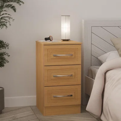 The Range Dorset 3 Drawer Bedside Cabinet - Modern Oak