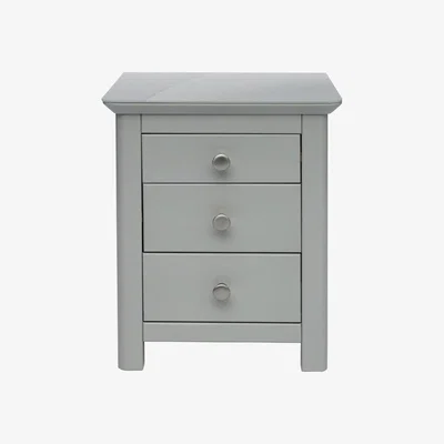 The Range Elgin 3 Drawer Bedside Cabinet With Glass Top