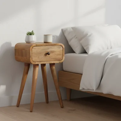 The Range Solid Wood  Avora Mini Oak-ish Nightstand with 1 drawer - Brown