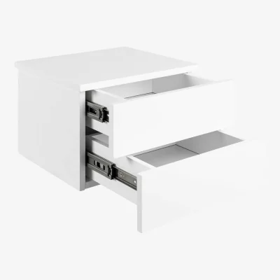The Range Wyld Haus Rome Wall-Mounted Bedside Table, Matt White, 2 Drawers - White