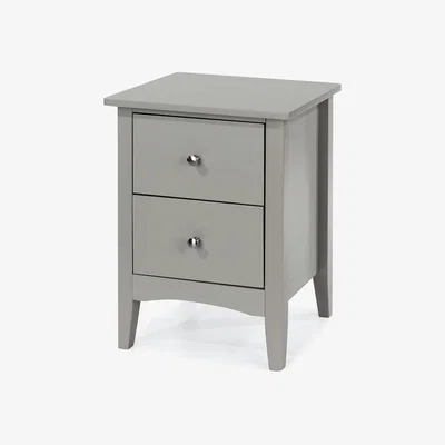 The Range Como 2 Drawer Bedside Cabinet  - Light grey