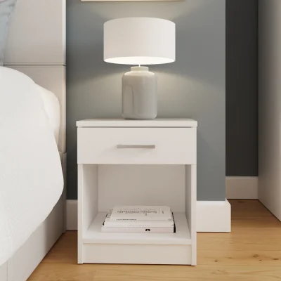 The Range Bailey 1 Drawer Bedside Table - White
