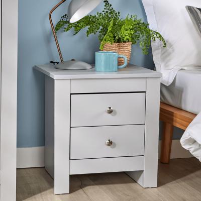 The Range Nyon 2 Drawer Bedside Table Storage Unit - Grey