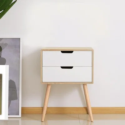The Range Bed Side Cabinet Storage Unit  - Oak, White