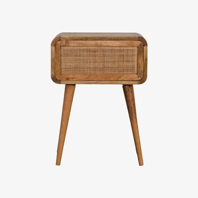 The Range Mini Woven Bedside Table - Brown