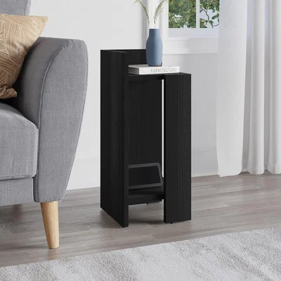 The Range Elos Modern Bedside Table Left Module - Black Wood