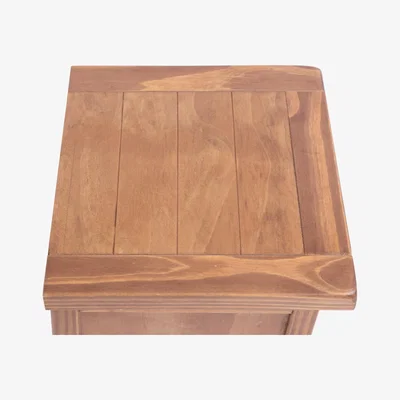 The Range Padua 1 Drawer Petite Bedside Table - Light Brown / Antique Brass Cup