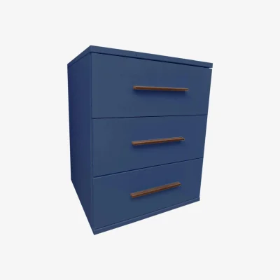 The Range Swindon Dark Blue 3 Drawer Bedside Cabinet - Blue
