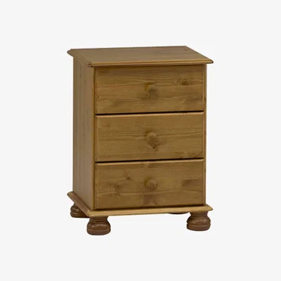 The Range Steens Richmond Three Drawer Bedside Table - Pine