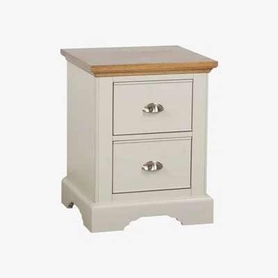 The Range Dalton Two Drawer Bedside Table - Cream