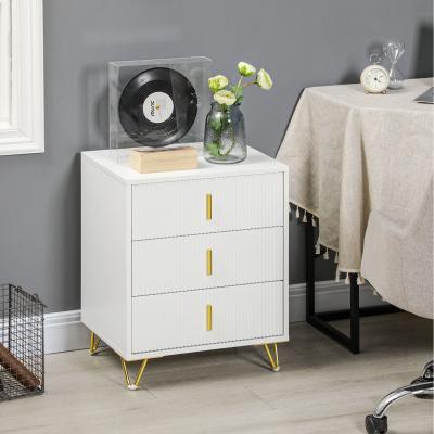 The Range HOMCOM Bedside Table End Table with 2 Drawers - White / 3