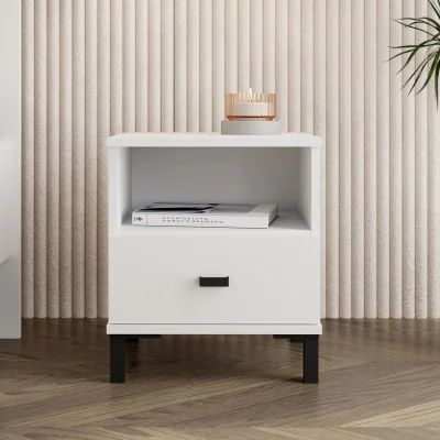 The Range SALAMIS Bedside table, Opaque White - Cashmere
