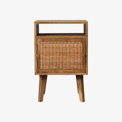 The Range Knit Door Hand Crafted Mango Wood Bedside Table - Brown