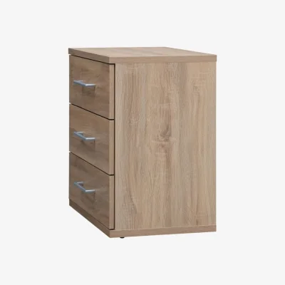 The Range Osaka Oak 3 Drawer Bedside Cabinet - Oak