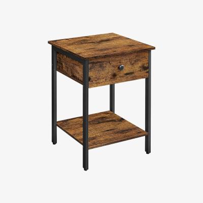 The Range Industrial Bedside Table - Rustic Brown