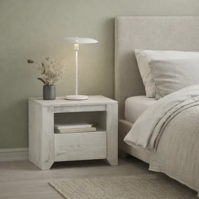 The Range Angel 1 Drawer Bedside Cabinet - White