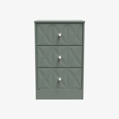 The Range San Jose Fully Assembled 3 Drawer Bedside Cabinet - Reed Green