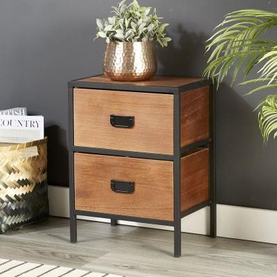 The Range Cayman 2 Drawer Bedside Table Bedroom Storage Unit - Neutral