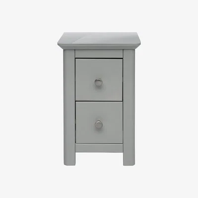 The Range Elgin 2 Drawer Petite Bedside Cabinet With Glass Top