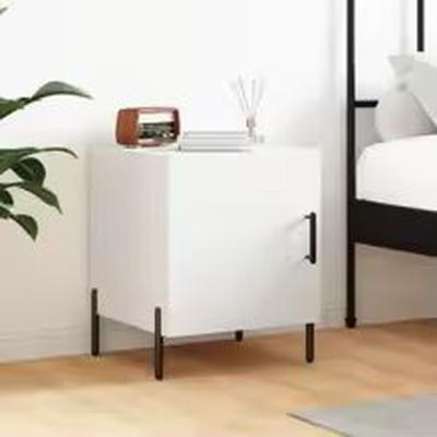 The Range Bedside Cabinet with Storage - White