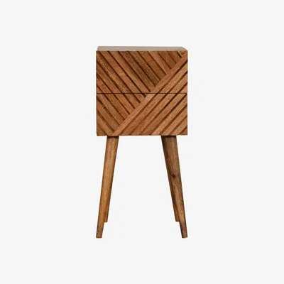 The Range Mini Lillie Wood 2 Drawers Bedside Cabinet Nightstand - Brown