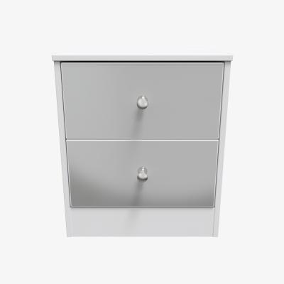 The Range Padstow Ready Assembled 2 Drawer Bedside Cabinet - Uniform Gloss & White
