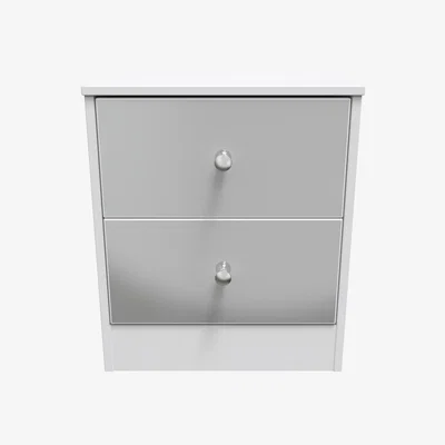 The Range Padstow Ready Assembled 2 Drawer Bedside Cabinet - Uniform Gloss & White