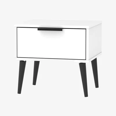 The Range Hong Kong Ready Assembled 1 Drawer Bedside Cabinet - White Matt