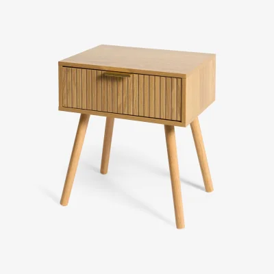 The Range Venice Ribbed Bedside Table - White