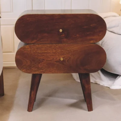 The Range Artisan Furniture Solid Wood Bubble Chestnut Bedside - Brown