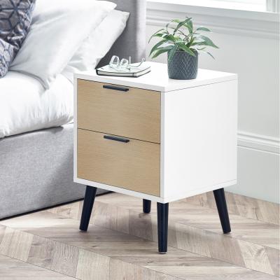 The Range Alba 2 Drawer Bedside - White/Oak