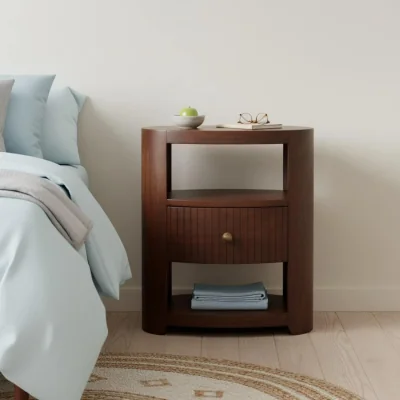 The Range Solid Wood Bordeaux Bedside - Brown