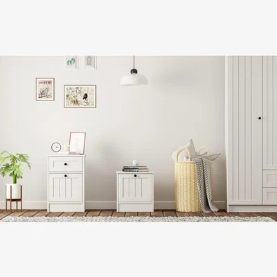 The Range VIENNA 1 Door Bedside Table - White