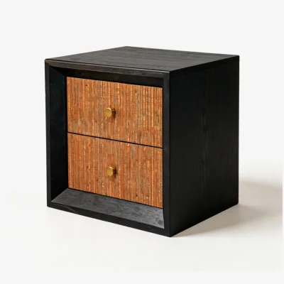 The Range 7seas Bronvera Handmade 2 Drawer Bedside Table - Black