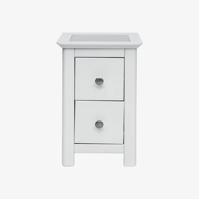 The Range Stirling 2 Drawer Petite Bedside With Stone Inset