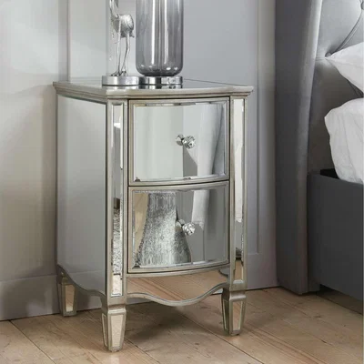 The Range Elysee 2 Drawer Bedside - Mirrored