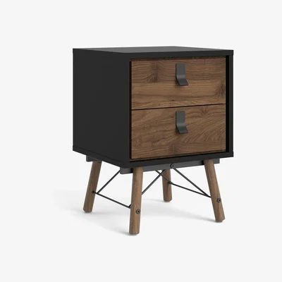 The Range Ry 2-Drawer Bedside Cabinet - Oak