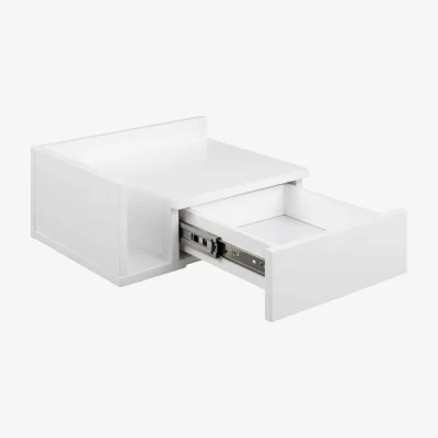 The Range Wyld Haus Sydney Wall-Mounted Bedside Table, 1 Drawer, White UV Finish - White