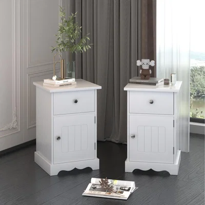 The Range HMD Bedside Table 1 or 2 -White or Grey - White / 2