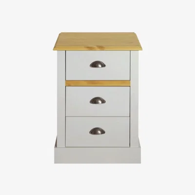 The Range Sandringham Three Drawer Bedside Cabinet - Grey