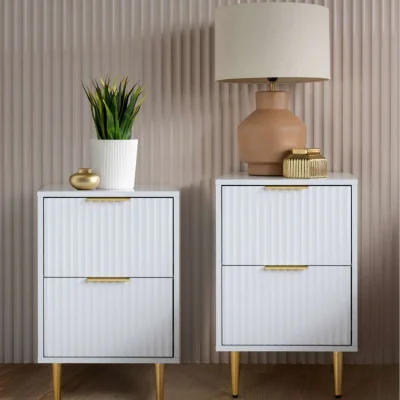 The Range Zara Pair Of Bedsides 2 Drawer Bundle - White