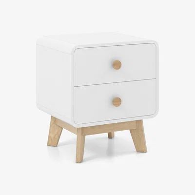 The Range 2-Drawer Bedside Table Nightstand Sofa Side Table - White