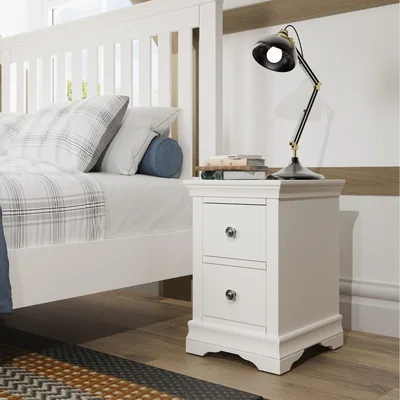 The Range Swanley Ready Assembled 2 Drawer Bedside Storage Unit  - White