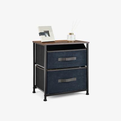 The Range Costway 2-Drawer Nightstand Short Dresser  - Rustic Brown