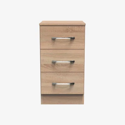 The Range Avon 3 Drawer Bedside Cabinet Bardolino (Light Oak) - Bardolino (Light Oak)