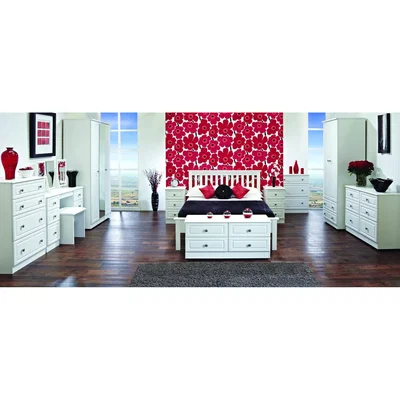 The Range Pembroke Ready Assembled 2 Drawer Bedside Cabinet - White Matt