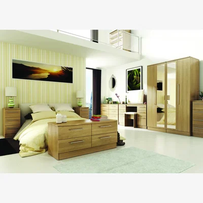 The Range Sherwood Ready Assembled 5 Drawer Bedside Cabinet - Modern Oak