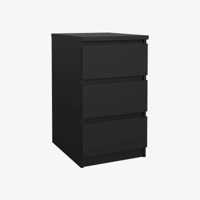 The Range Naia Bedside 3 Drawers in Black Matt - Black Matt