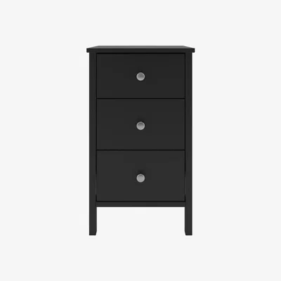 The Range Steens Tromso Three Drawer Bedside - Black