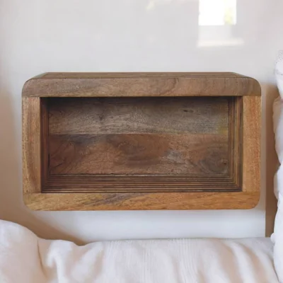 The Range Solid Mango Wood Soba Wall Mounted Bedside - Brown